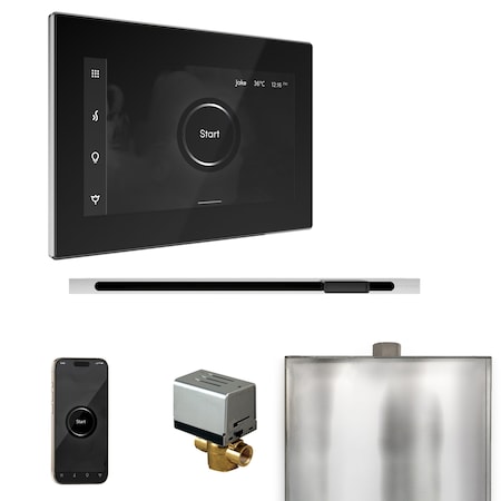 Mr. Steam Steam Shower Control Package with iSteamX Control and Linear Steamhead in Black Polished Chrome XBTLRBKBN