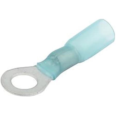 Allstar Performance 16-14 Gauge Heat Shrink Ring Terminal with 0.25 in. Hole, Blue, 10PK ALL76074