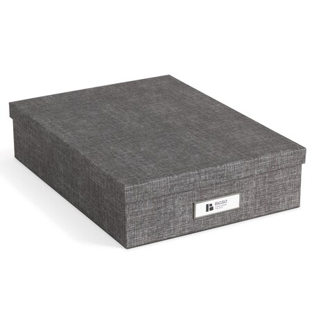 Bigso Oskar Canvas Fiberboard Document Letter Box, 3.3 x 10.2 x 13.8 in, Melange Grey, 5PK 945189139
