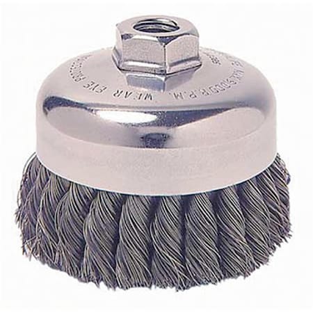 Light House Beauty 4 in. Single Row Wire Cup Brush .014, .63 in.-11 A.H. -Sr-4 LI438283