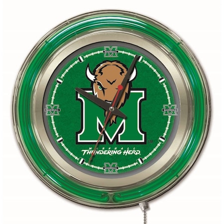 Holland Bar Stool Co Marshall University Double Neon 15" Clock Clk15Mrshll