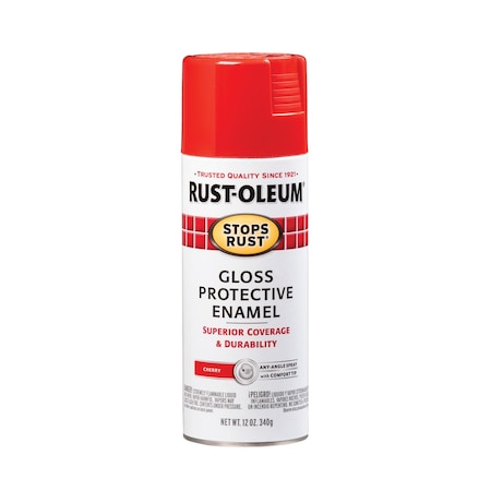 Rust-Oleum Spray Paint, Cherry, Gloss, Solvent, 12 oz. 248568