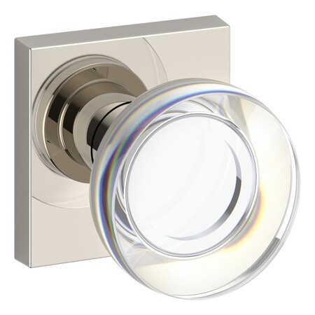 Baldwin Half Dummy Contemporary Crystal Knob and Contemporary Square Rose Lifetime Bright Nickel Finish HDCCYCSR055