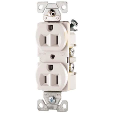 Livewire Wiring CR15W White Straight Blade Duplex Receptacle LI438010
