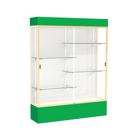 Ghent Lighted Floor Display Case 60x80x16, White, Champange 3175WB-GD-KG