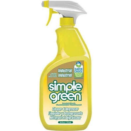 Simple Green Industrial Cleaner And Degreaser, 24 Oz Trigger Spray Bottle, Liquid, Yellow 3010001214002