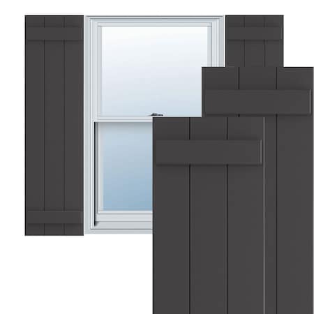 Ekena Millwork True Fit PVC, Three Board Joined Board-n-Batten Shutters, Shadow Mountain, 16 1/8W x 38H, PR TFP101BBF16X038SM