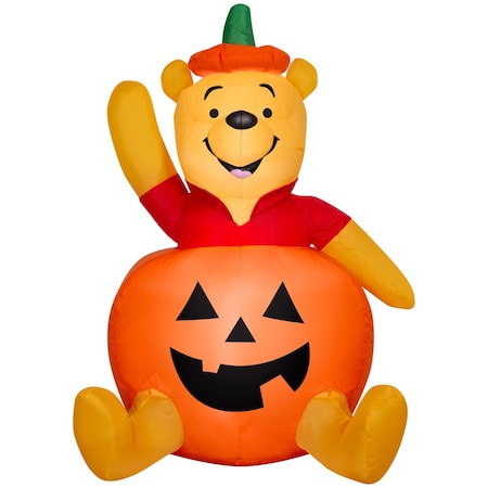 Disney 3 ft. LED Prelit Pooh in Pumpkin-SM Inflatable 228936
