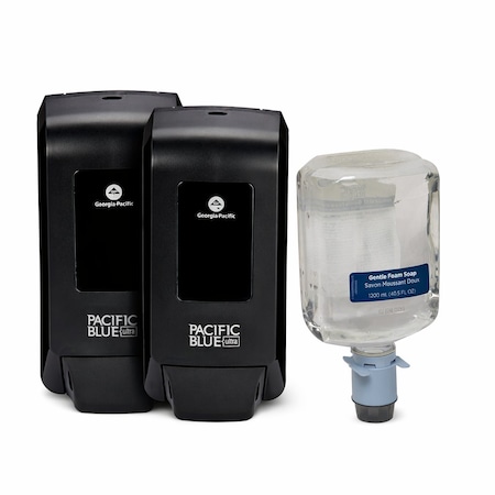 Georgia-Pacific Pacific Blue Ultra, Manual Soap Dispenser & Hand Soap Refill Bundle, 1 Dispenser + 1 Refill (4 Pack) 53057, 43714