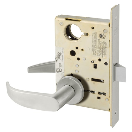 Sargent Grade 1 Passage or Closet Mortise Lock, P - Lever, LN - Rose, Field Reversible, ASA Strike, Satin S 8215 LNP 32D