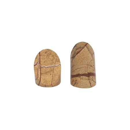 Homeroots Set of Two Brown Marble Geometric Decorative Bookends, 2PK 608682