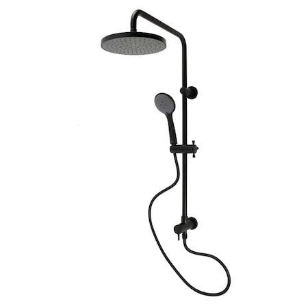 Kingston Brass Wall Mount Rain Drop Shower System with Hand Shower, Matte Black KSG2390D