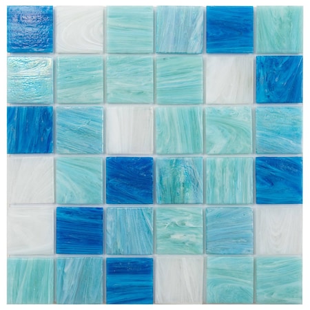 Apollo Tile Mingles 12 in. x 12 in. Glossy Green and White Glass Mosaic Wall and Floor Tile 20 sqft/case, 20PK MIX4888GR731A