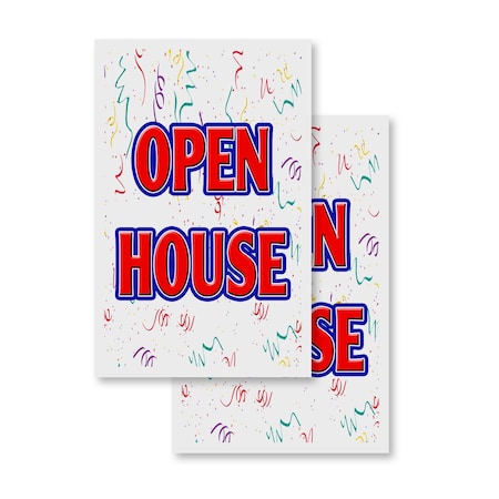 Signmission Open House, Vinyl Decals Only 24 Inch x 36 Inch, Vinyl Decal, 2PK DSB-2436-2PACK-Open House