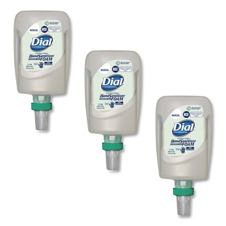 Dial Antibacterial Foaming Hand Sanitizer Refill for FIT Manual Dispenser, 1.2 L, Fragrance-Free, PK3 19038