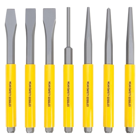 Performance Tool 7 Pc. Punch & Chisel Set, 1EA W7510