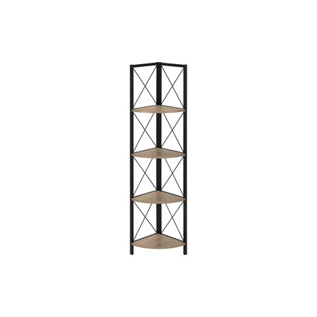 Homeroots 59" Taupe Metal Corner Bookcase 489786