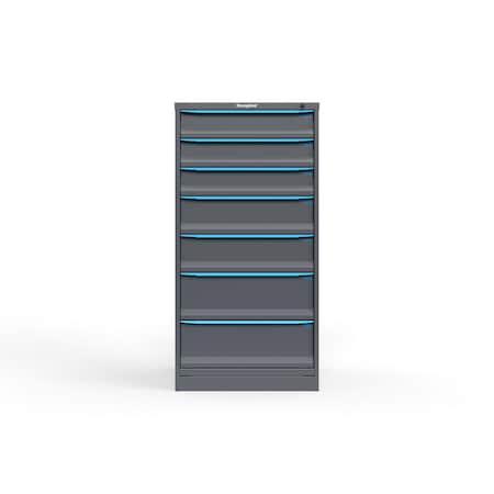 Strong Hold 7 drawer cabinet - (3x 5ft, 2x 7ft, 2x 9ft) - Blue accents - Keyed Different S3060-PPDAS-0702FS