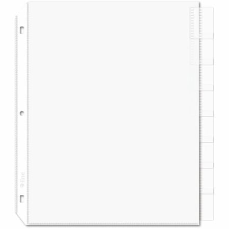 C-Line Products Heavyweight Poly Sheet Protectors with Index Tabs, No Color, 8PK CLI05587