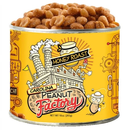 1 In 6 Snacks Carolina Peanut Factory Honey Roasted Peanuts 10 oz Can 10950