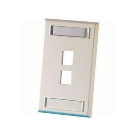 Ortronics 2-PORT FLUSH MOUNT UNLOADED, SINGLEGANG PLASTIC FACEPLATE KSFP2
