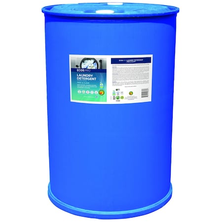 Ecos High Efficiency Laundry Detergent, 55 gal Drum, Liquid, Unscented, Blue PL9764/55