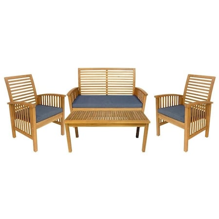 Leigh Country Sequoia Conversation Set, Acacia Hardwood, Natural, 4-Piece TX 36430