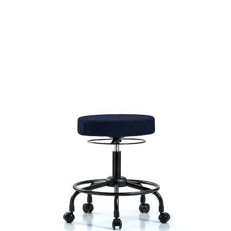 Blue Ridge Ergonomics Desk Stool, Fabric, RT, Casters, Nav BR-FDHSO-RT-RC-F45