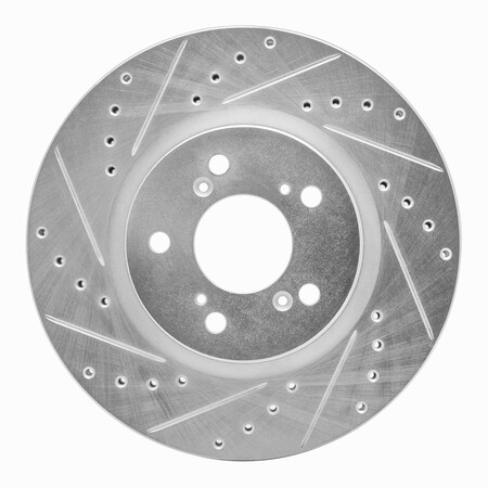Dynamic Friction Co DFC Brake Rotor - Drilled and Slotted - Silver 631-58021L