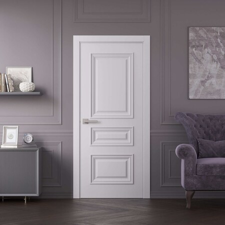 Sartodoors Interior Door 28x80 inches White Solid Core Modern Interior ROYAL9833ID-EMAL-28