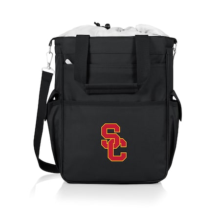 Picnic Time Family Of Brands NCAA USC Trojans Activo Tote Cooler Bag - Soft Cooler Bag - Picnic Tote, Black 614-00-175-094-0