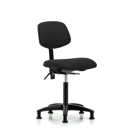 Blue Ridge Ergonomics Chair, Fabric, Med Bench, Tilt Glides, Blk, No Arms, 22" to 29" Height, Black BR-FMBCH-RG-T1-A0-NF-RG-F42
