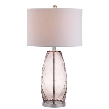 Jonathan Y Juliette 26.5" Glass/Metal LED Table Lamp, Smoked Gray JYL4009A
