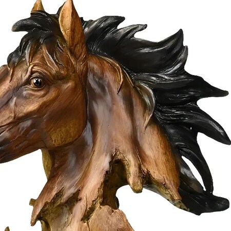 Homeroots 11" Antiqued Bronze And Black Polyresin Horse Tabletop Sculpture 654244