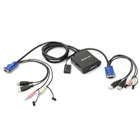 Iogear 2-Port USBCableKVMSwitchwithAudioandMic GCS72U