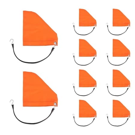 Mytee Products Orange 7in Turbo Saver Exhaust Cover & 21in Rubber Snap Tie w/ Hook, 10PK TSEC-7x10