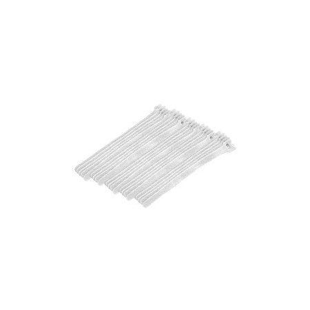 Cable Wholesale White Hook and Loop Cable Strap w/ Eye, 0.50 inch x 8 inch, 25 Pack 30CT-09180