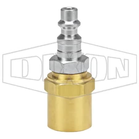 Dixon DF Series Industrial Reusable Nipple Plug, 3/8 in Nominal, Hose Barb End Style, Brass/Steel D2K3