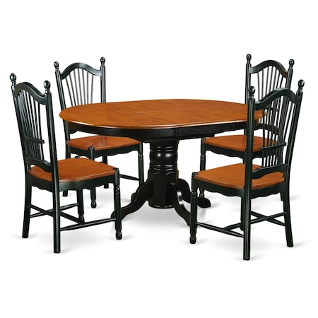 East West Furniture 7 Piece Dining Set, Linen White, 7PK AVDO7-BCH-W