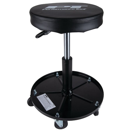 Perform Tool Stool Round Black Seat; Swivel; 21/2 In Caster Attached Legs; Without Back; 20 In Maximum Height W85008