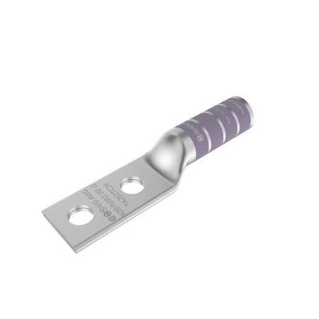 Burndy 4/0 AWG, CU, 2 Hole, 3/8 Stud, 1 IN Spacing, Long Barrel YA282TC38