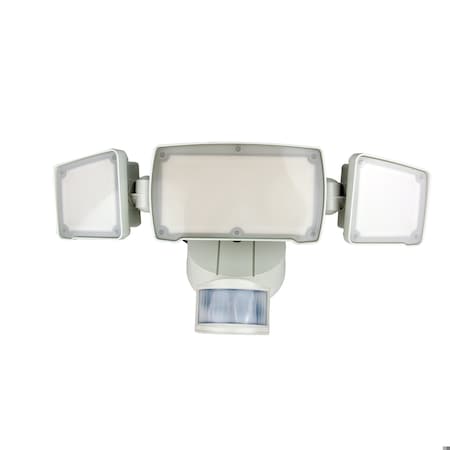 Maxlite SECURITY FLOOD LIGHT WITH MOTION SENSOR, 3 HEAD, 50W, 120V, WHITE MSL3HW