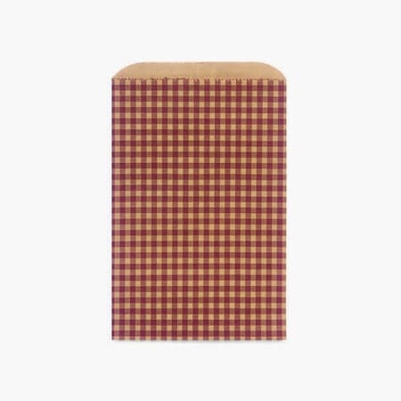 Nashville Wraps Burgundy Gingham Kraft Merchandise Bags, 6.25x9.25, 100PK MB1GBM