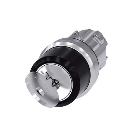 Siemens RONIS key-operated switch, 22 mm, round, metal, shiny, lock 3SU1050-4BC01-0AA0-ZY12