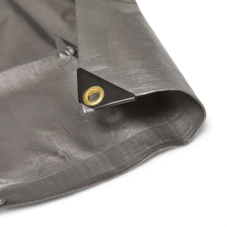 Tarps Now Poly Tarp, 100 x 100 Tarps, 12 Mil, Silver, Poly CSPSDS-C100