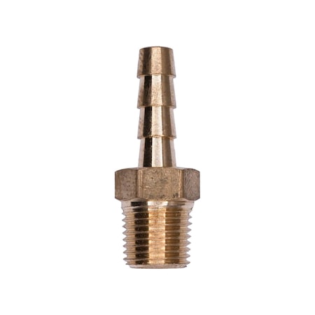 Auveco Brass Hose Barb 3/16in To Male Pipe 1/8in Adapter, 10PK 424