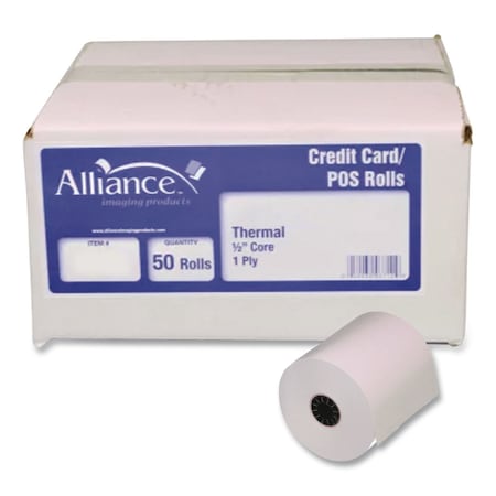 Alliance Phenol-Free Thermal POS Paper Rolls, 3.13" x 230 ft, White, 50PK 3736