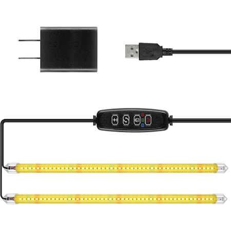 Ipower 20W Full Spectrum LED Plant Grow Light Strips for Indoor Plants with Auto ON/Off 3/9/12H Tim GLLEDXSTRIPSYLW20T