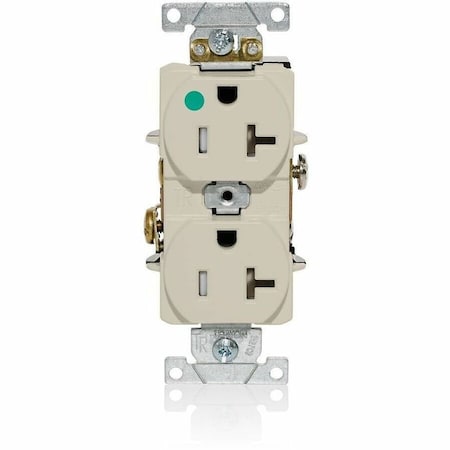 Leviton Duplex Outlet, Light Almond 20A, 125V T8300-T