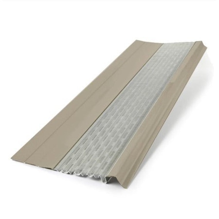 Waterlock Micromesh Flat Aluminum/SS Gutter Guard, Clay, 35ft WM-FLT-035-CLY